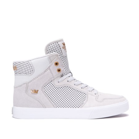 Supra Vaider Mens High Tops Shoes White UK 95ECB